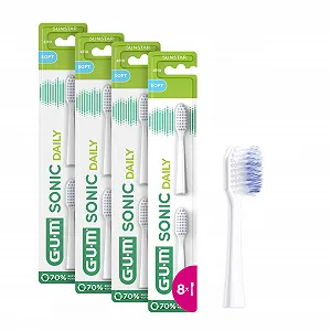 Змінні насадки для зубної щітки GUM Sonic Daily м'які 4 x 2 шт Білі - Фото 1