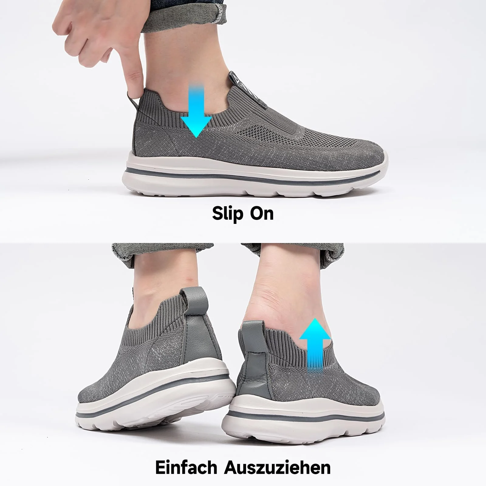 Кросівки ODCKOI Без шнурків Чоловічі Сітка Дихаючі Зручні Спортивні Легкі, фото №2 Кросівки ODCKOI Без шнурків Чоловічі Сітка Дихаючі Зручні Спортивні Легкі, фото №2