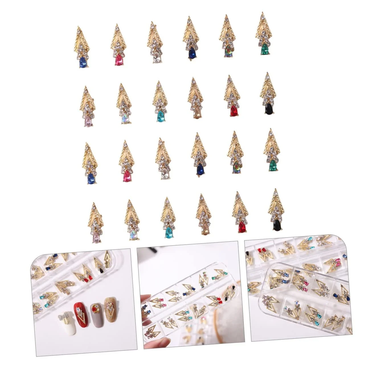 Стразы для ногтей FRCOLOR 24шт. Блестящие украшения для ногтей с уникальным дизайном, фото №8