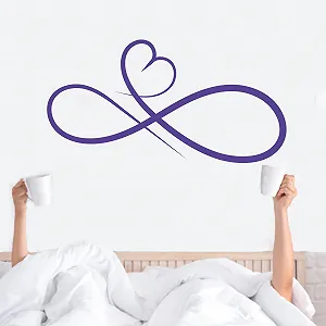 Наклейка на стіну GRAZDesign Infinity Sign with Heart 58 x 30 см самоклеюча Темно-червона - Фото 1