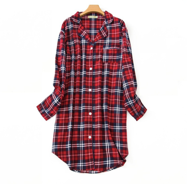 Ночная рубашка в клетку женская Маршмеллоу Bsailen L красный, фото №3 Ночная рубашка в клетку женская Маршмеллоу Bsailen L красный, фото №3