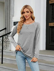 Женская Толстовка с круглым вырезом, длинными рукавами, легкая, осенняя, зимняя, мягкая, однотонная с боковыми разрезами для работы в офисе synthetic.ua - Фото 1