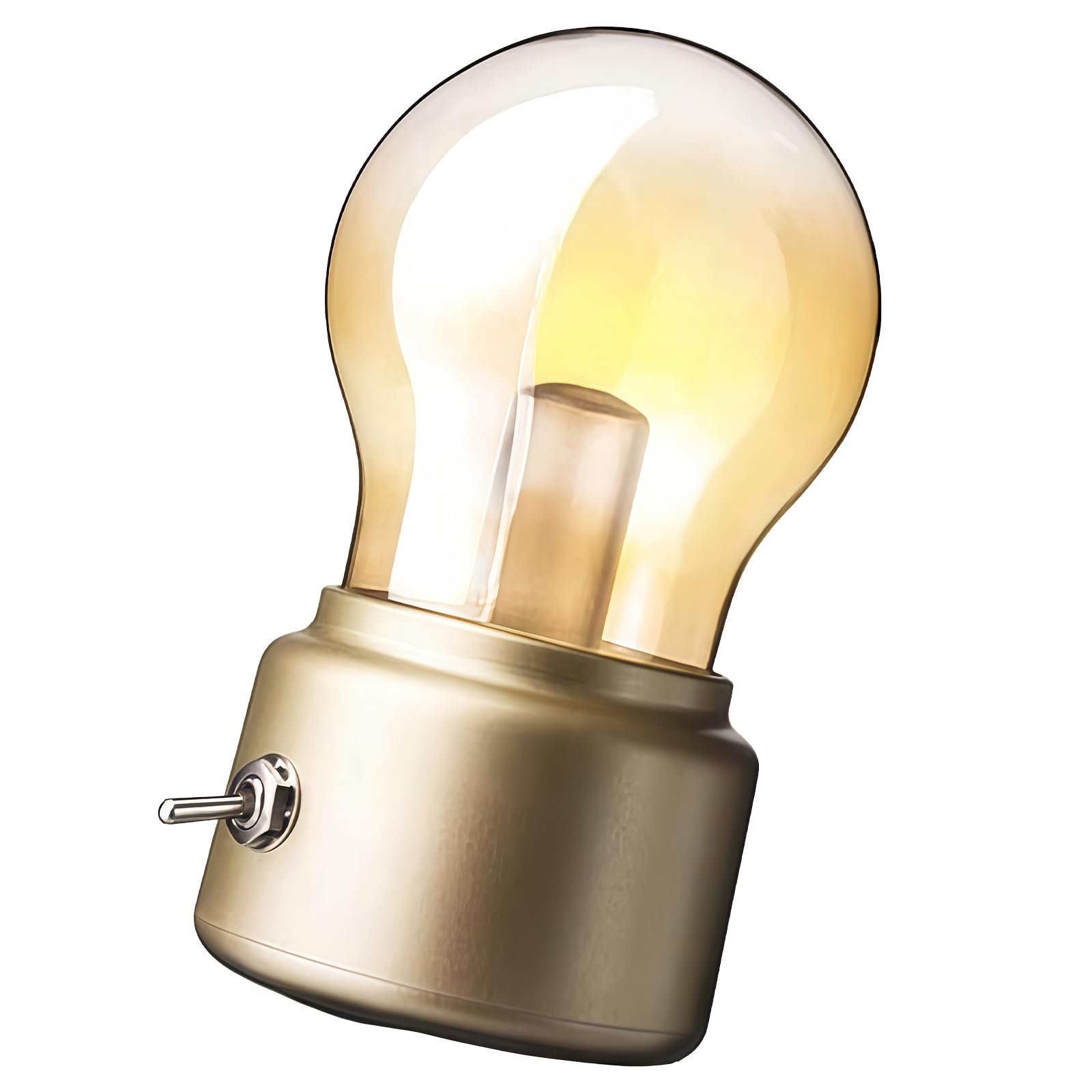 Настільна лампа Retro Mini LED USB акумуляторна вінтажна золотиста, фото №1