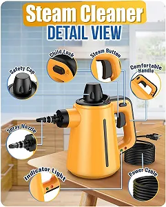 Пароочисник 1050 W 3.5 Bar 380 ml з 10 аксесуарами synthetic.ua - Фото 1