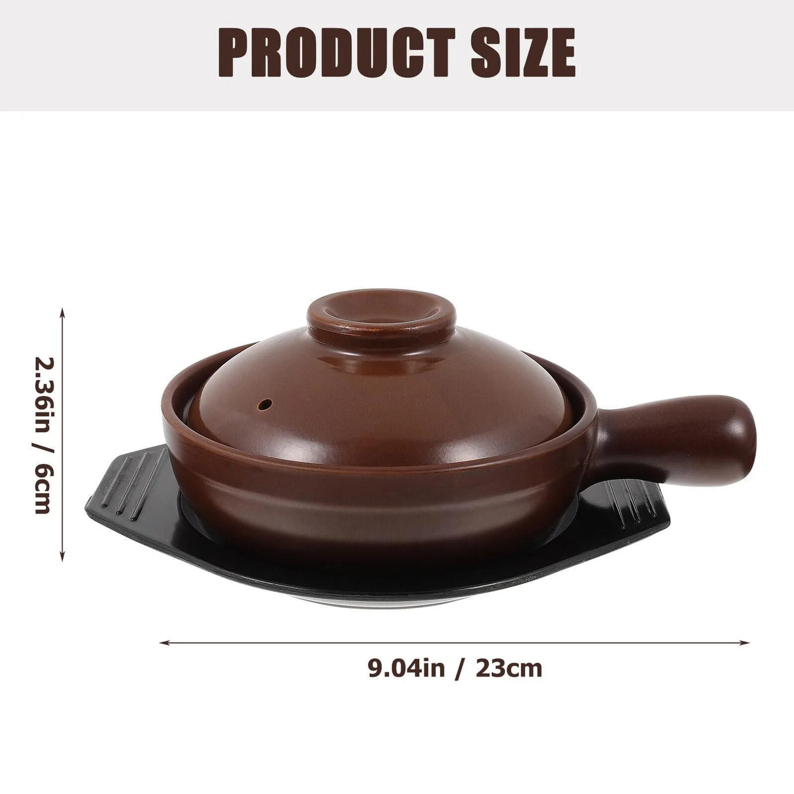 Кастрюля керамическая с термостойкими ручками и подставкой для равномерного нагрева, фото №4