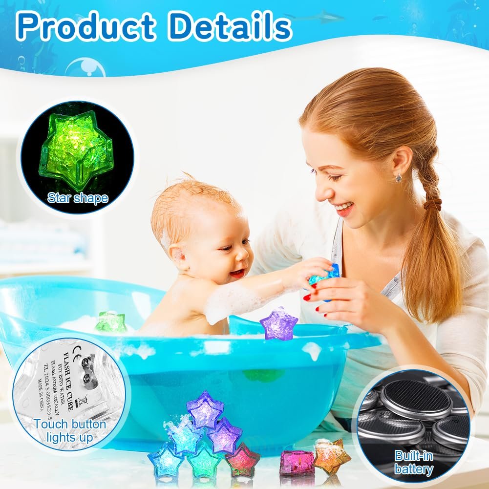Іграшки для ванни Ainiv Зірка, 8 шт, світлодіодні, для дітей, фото №3