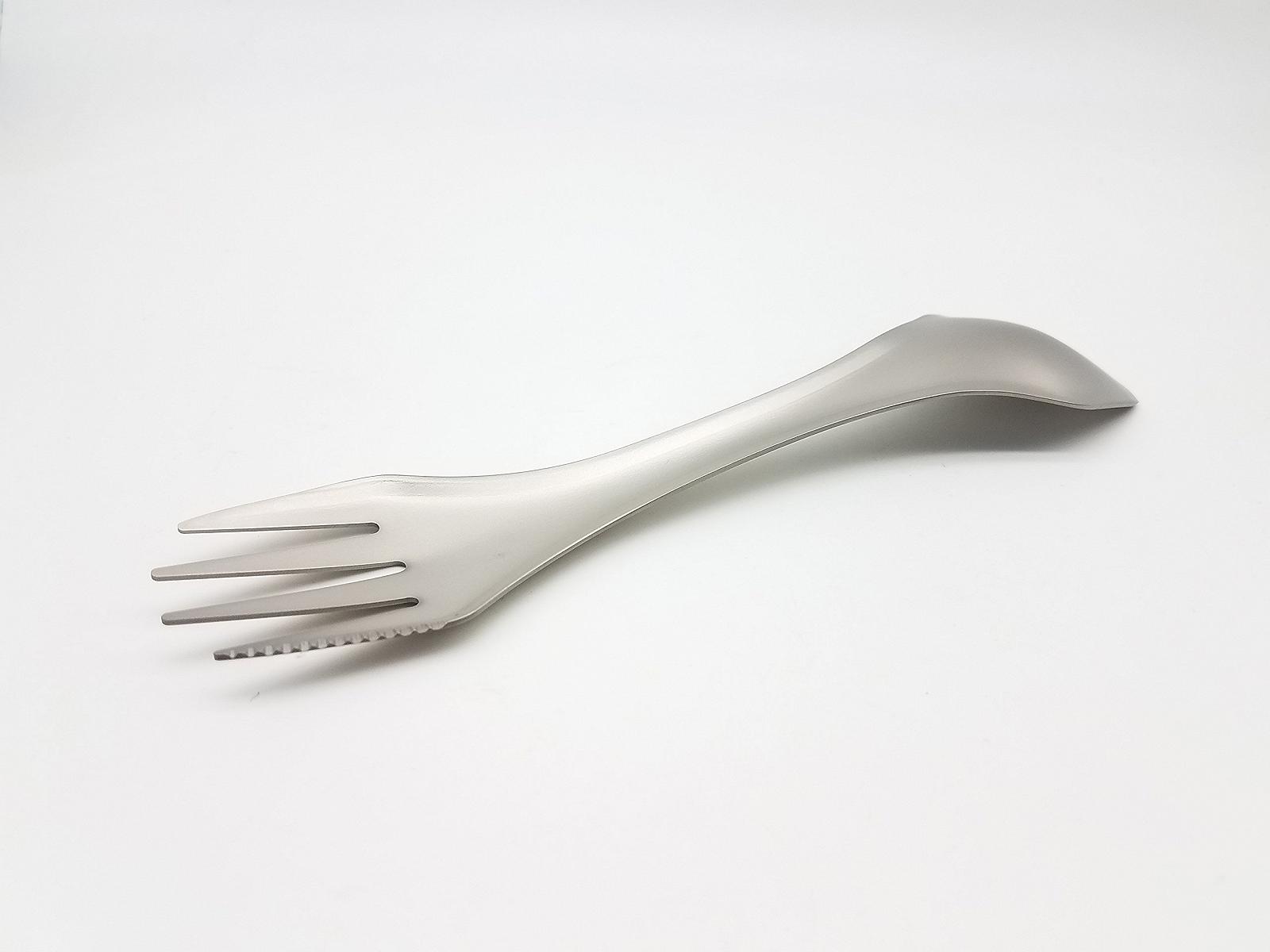 ssti Titanium Ложка Ніж Вилка - Ложка 3 в 1 для подорожей, кемпінгу (Blasting), фото №2 ssti Titanium Ложка Ніж Вилка - Ложка 3 в 1 для подорожей, кемпінгу (Blasting), фото №2