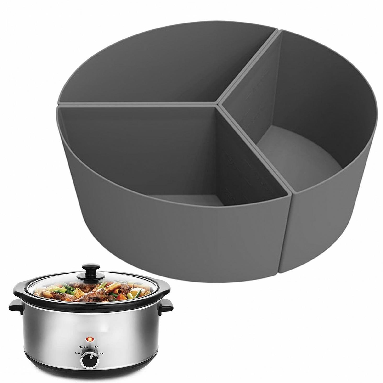 Лайнеры Crock Pott для приготовления пищи многоразовые разделители овальной и круглой формы с 3 отсеками для мультиварок кухонные аксессуары, фото №5