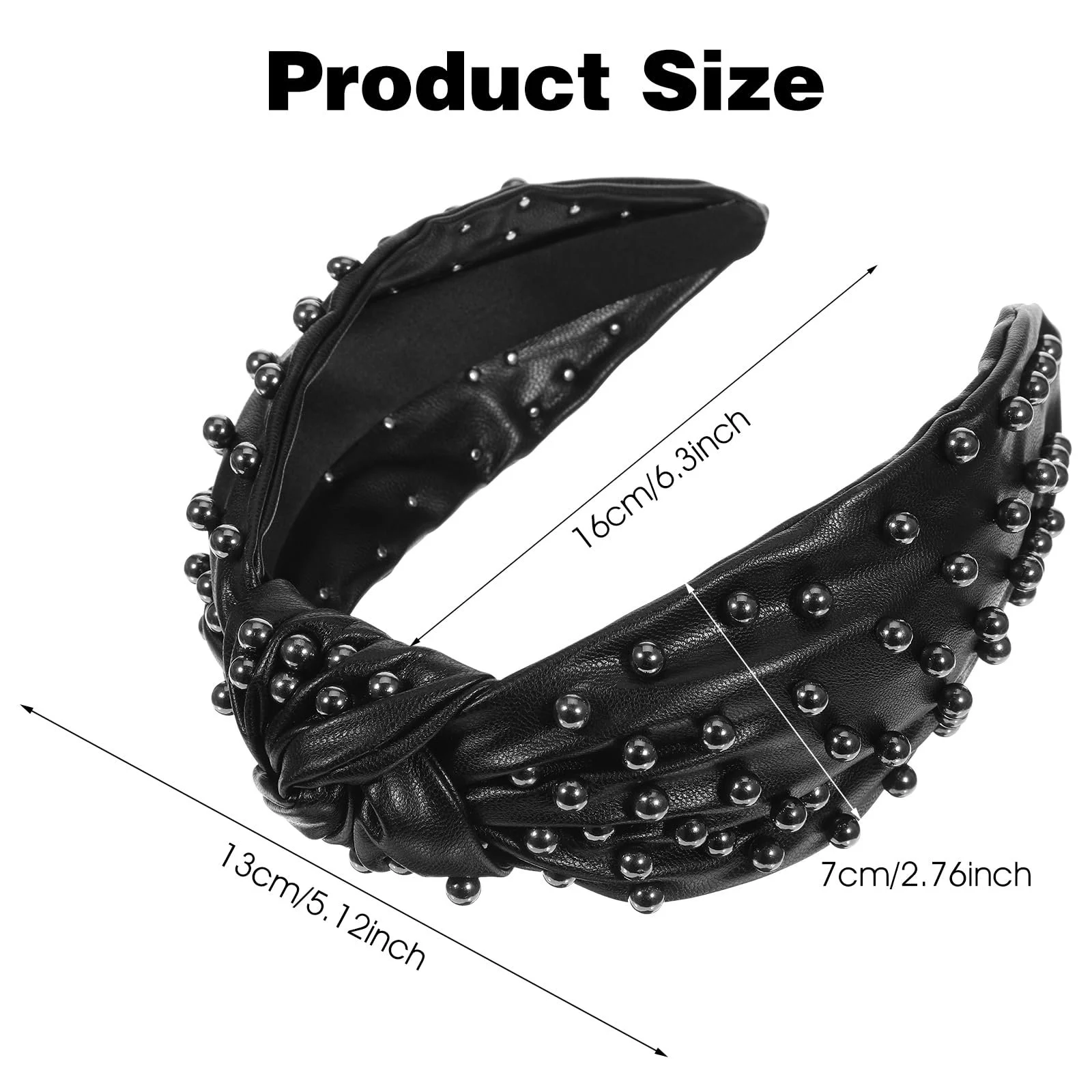 Обруч Чорний з перлинами для жінок і дівчат, фото №2