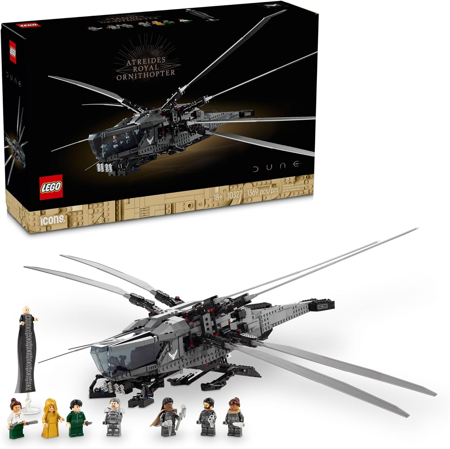 Детский конструктор LEGO Icons Dune Atreides Royal Ornithopter Королевский орнитоптер Атрейдесов (10327), фото №1