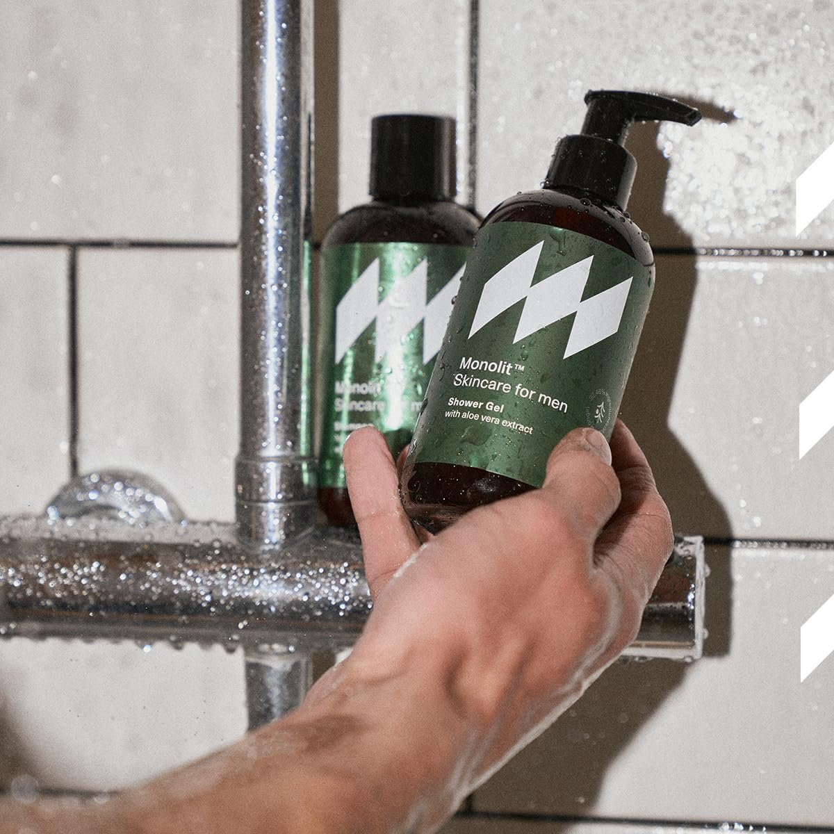 Гель для душа Monolit мужской с алоэ и ароматом сандалового дерева очищающий и увлажняющий, фото №3