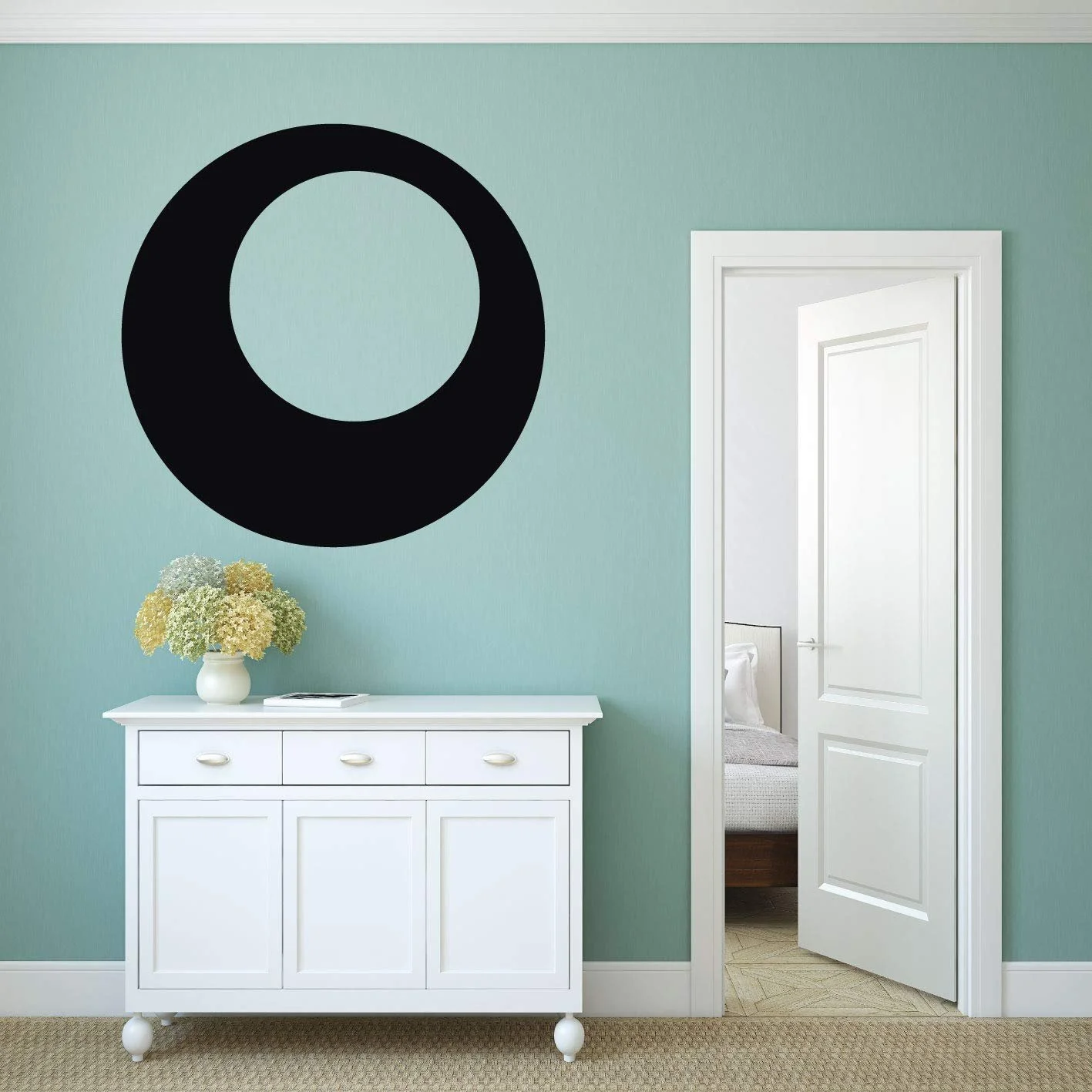 Наклейка для стен kleb-Drauf® 1 Large Retro Dot зеленая матовая 45 x 45 см, фото №2