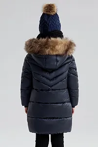 Зимове пальто для дівчаток SOLOCOTE, важке, водонепроникне, з капюшоном зі штучного хутра synthetic.ua - Фото 1