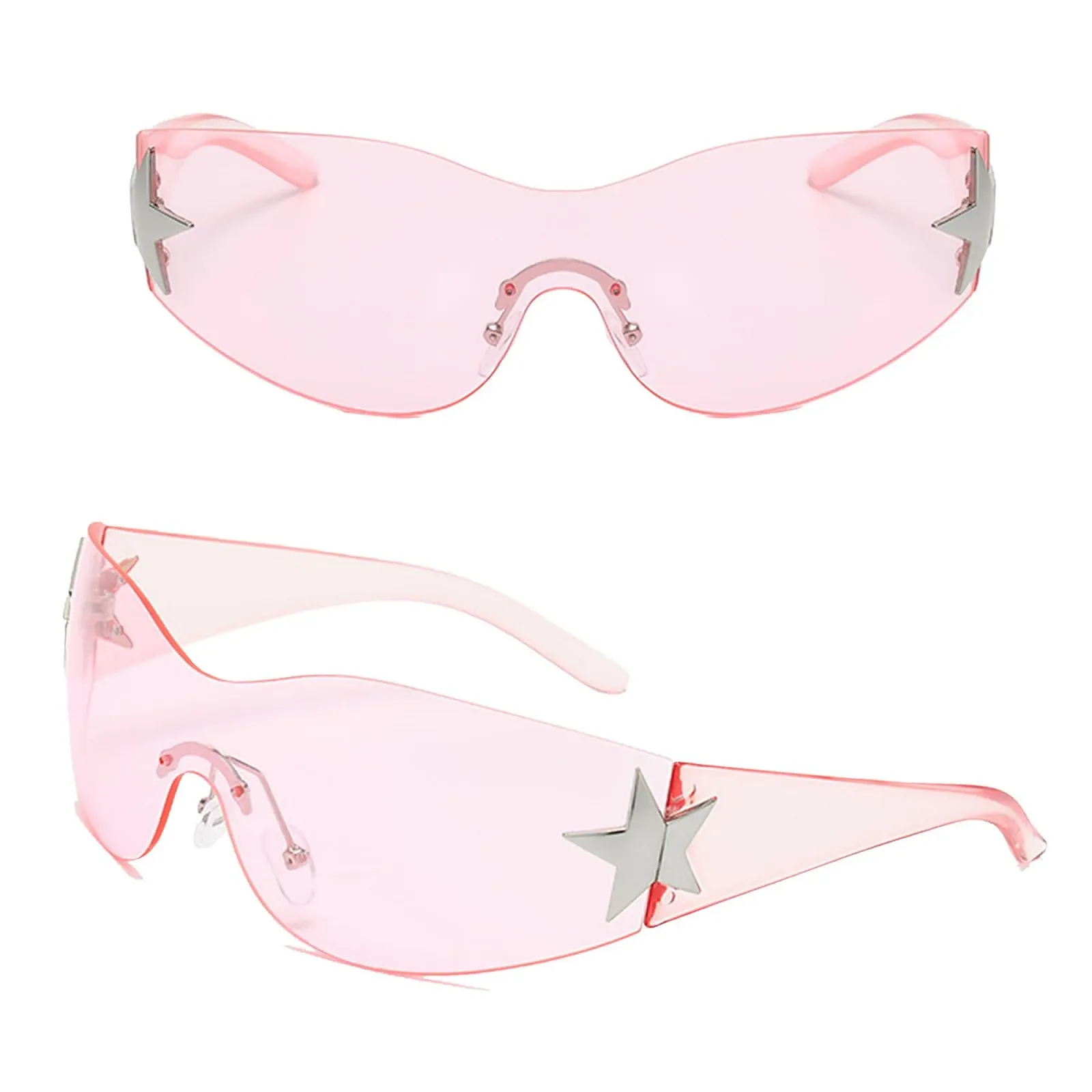 Сонцезахисні окуляри Без оправи YUIOOISH Star Y2k UV400, фото №1