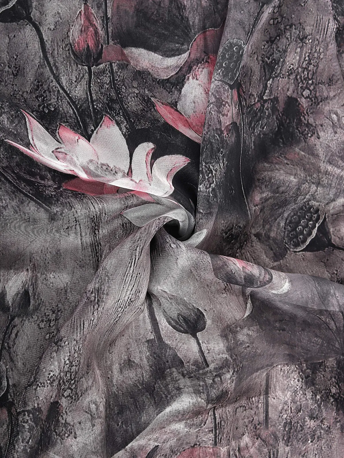 Шифоновая юбка с цветочным принтом макси, длинная юбка, шифоновая юбка с принтом, мягкая, гладкая, тонкая, легкая для лета, длина юбки 80 см / 90 см, фото №7