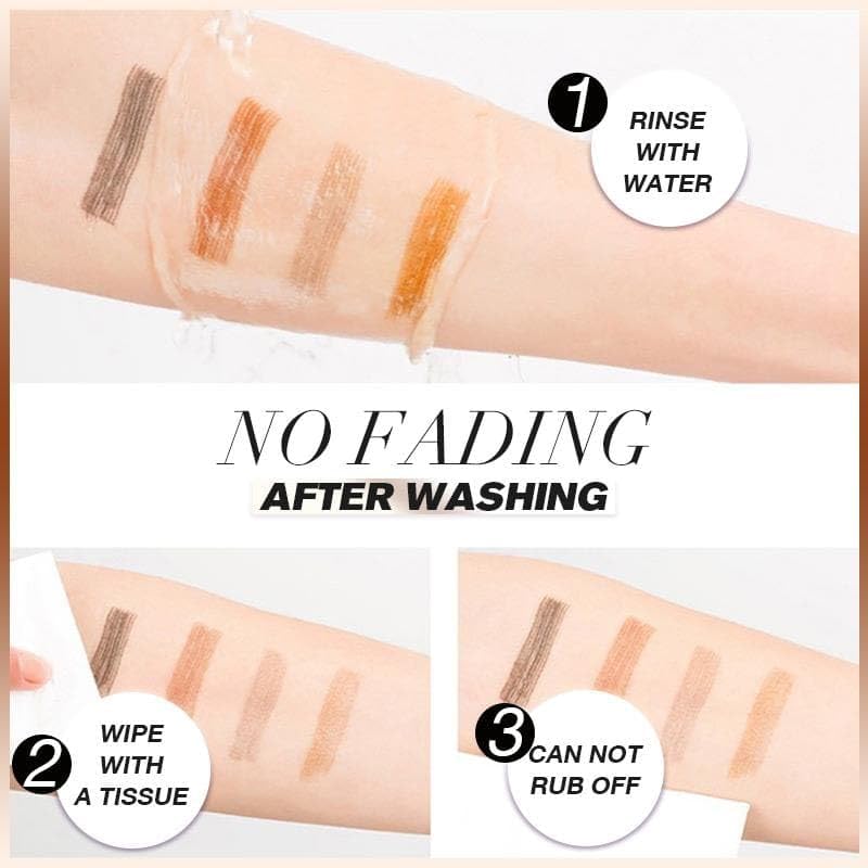 Олівець для брів 4 Points 4 Tipped Liquid Waterproof Long-Lasting Dark Brown + Light Brown, фото №5
