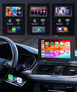 Автомагнітола Podofo A3135 / 7" / Сенсорна / Apple CarPlay / Android Auto / Bluetooth / WI-FI / GPS / FM / USB / AUX / TF Card synthetic.ua - Фото 1