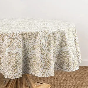 Скатертина Elrene Home Fashions Savannah Boho Paisley 60 x 84 дюймів овальна вінілова сіро-коричнева - Фото 1