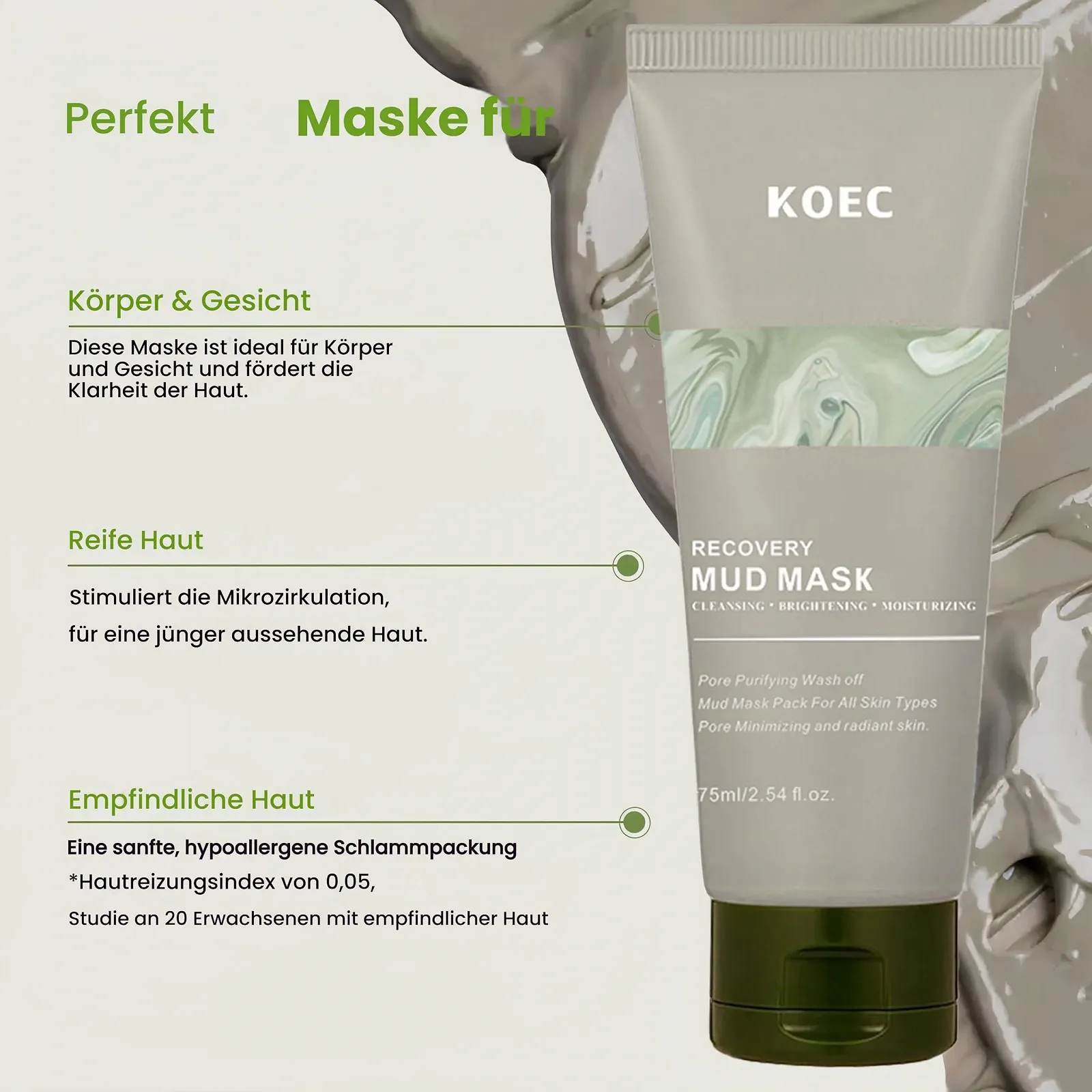 Маска для обличчя Angel Silk Recovery Face Mud Mask для всіх типів шкіри, для пружності та зволоження, фото №4 Маска для обличчя Angel Silk Recovery Face Mud Mask для всіх типів шкіри, для пружності та зволоження, фото №4