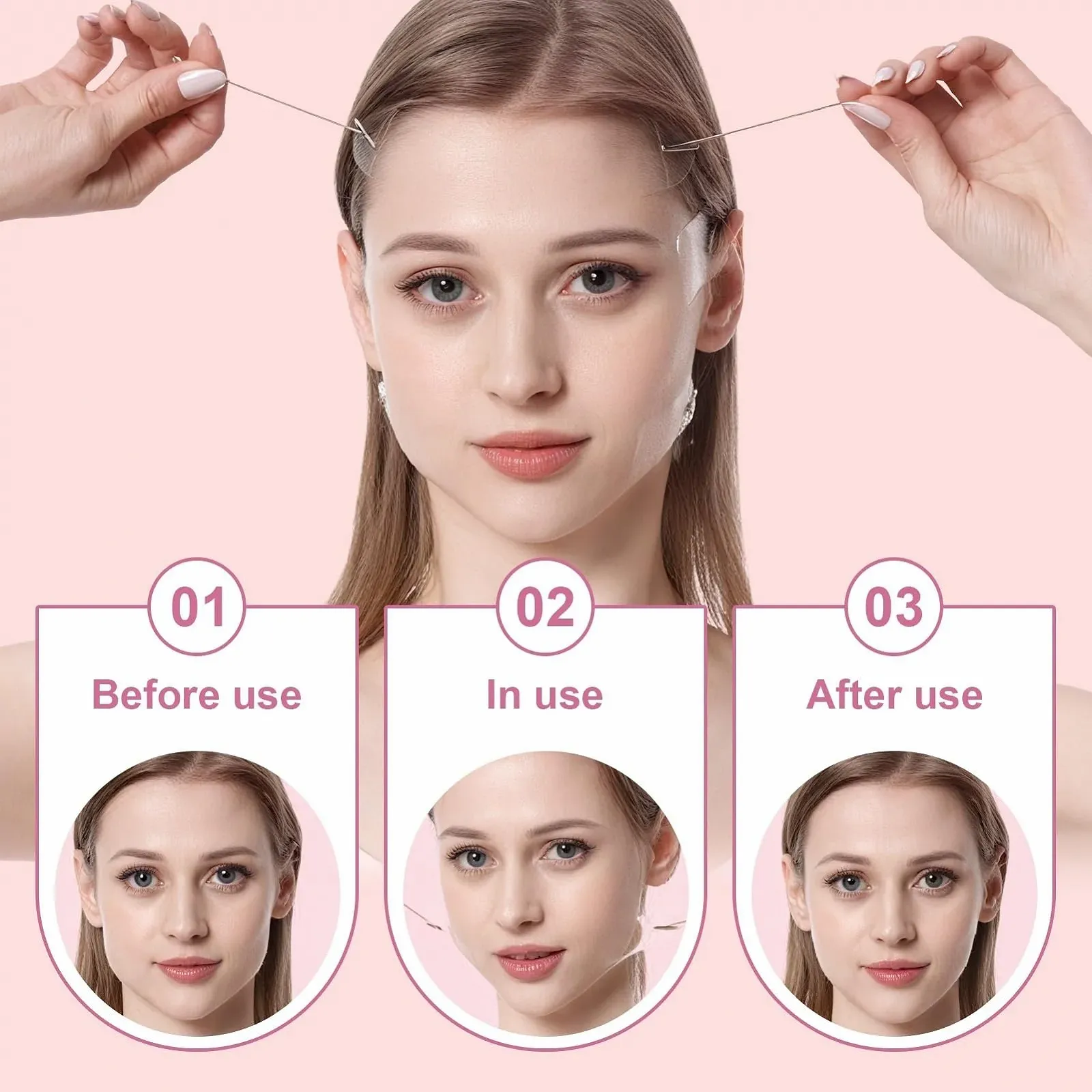 Стрічки для підтяжки обличчя, Миттєвий ефект, 20 штук, фото №5