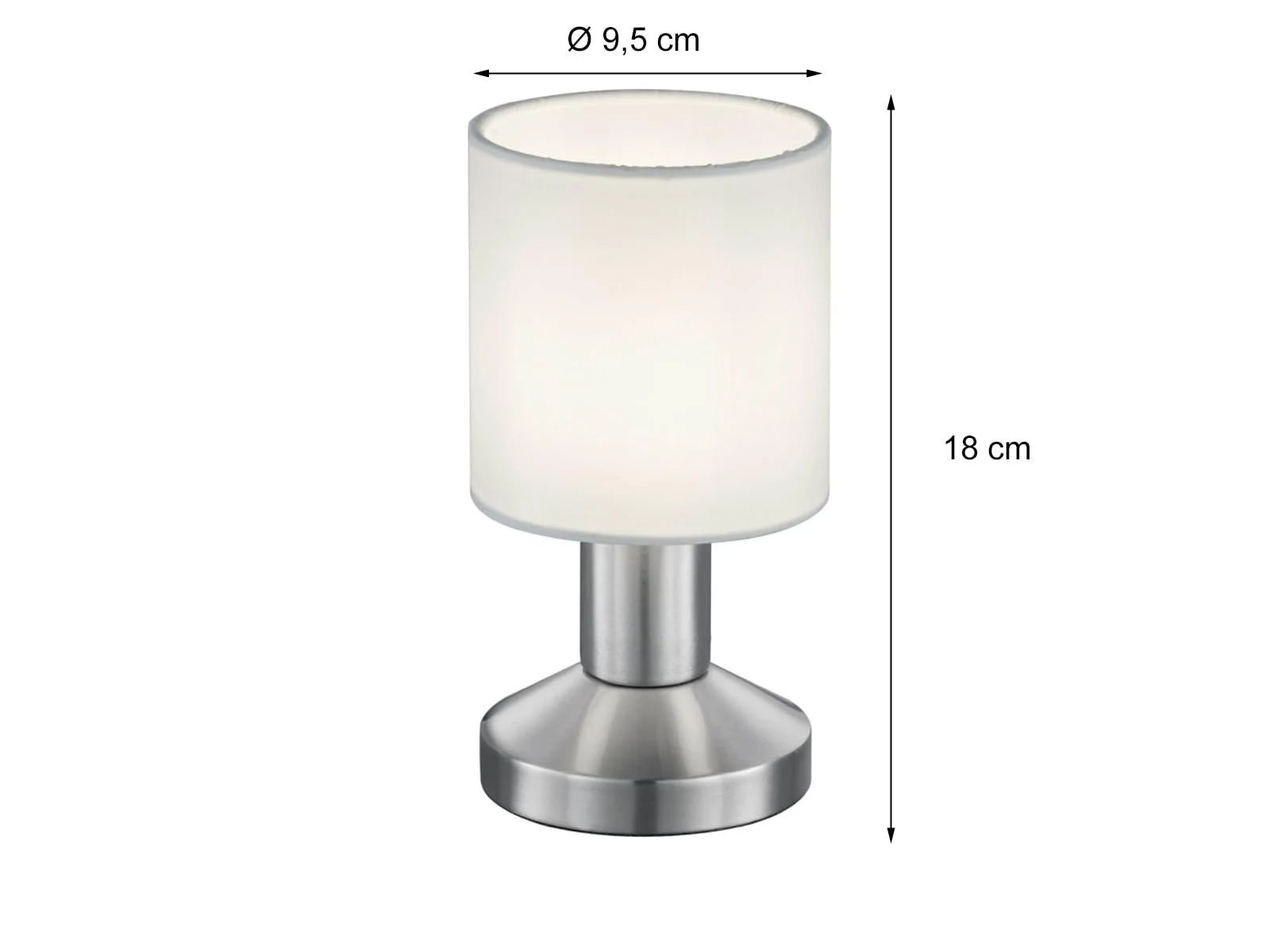 Настільна лампа Small Touch Function Fabric Shade 18 см White, фото №5