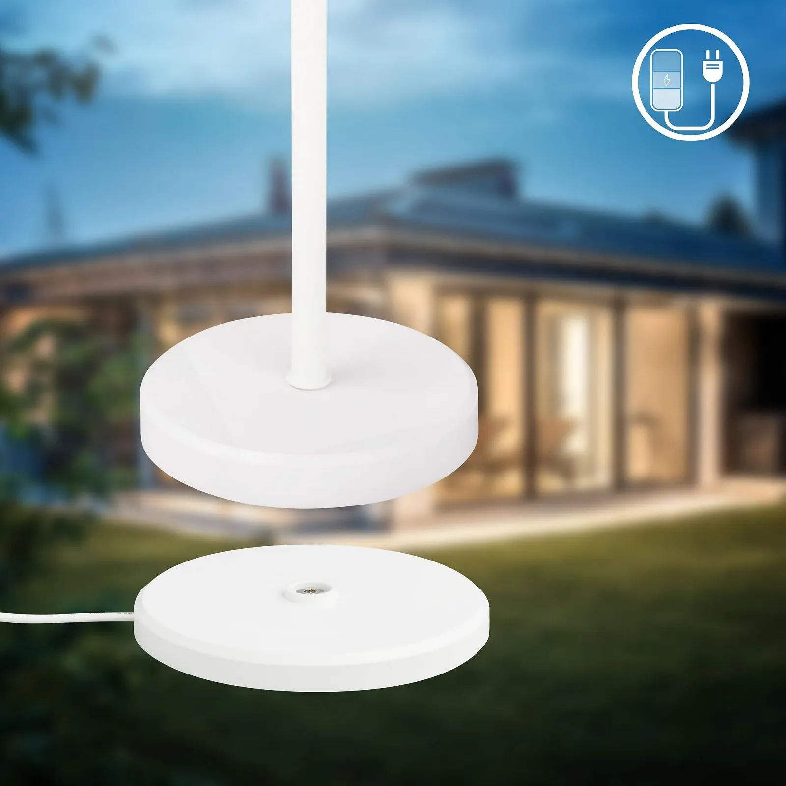 Світлодіодна настільна лампа B.K.Licht бездротова IP44 зі ступінчастим димуванням змінна батарея 39,5 см біла, фото №5