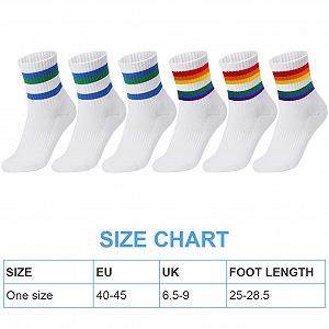 Носки теннисные Vicloon 6 пар Полосатые носки Радужные полоски synthetic.ua - Фото 1