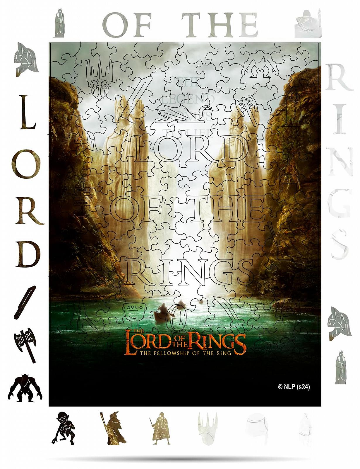 Деревянный пазл Crafthub Premium The Lord of The Rings The Gates of Argonath A3 205 деталей UV-печать 36.5 см x 27.3 см, фото №1