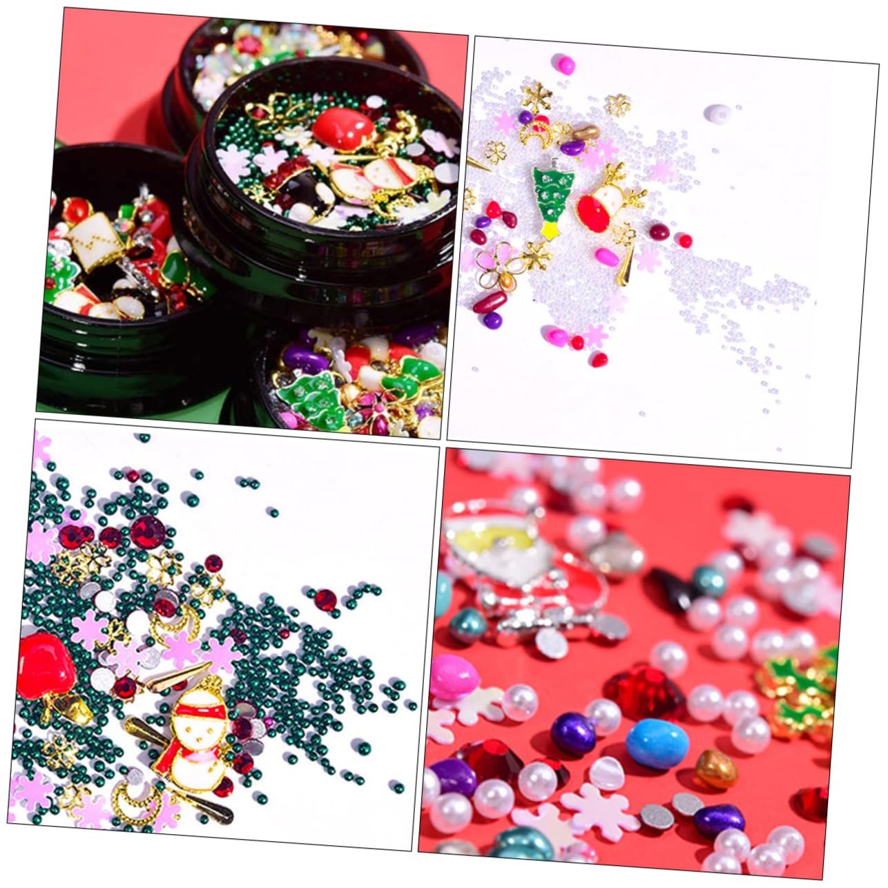 Стрази для нігтів Різдвяні FRCOLOR, кристали, різдвяний дизайн, фото №8