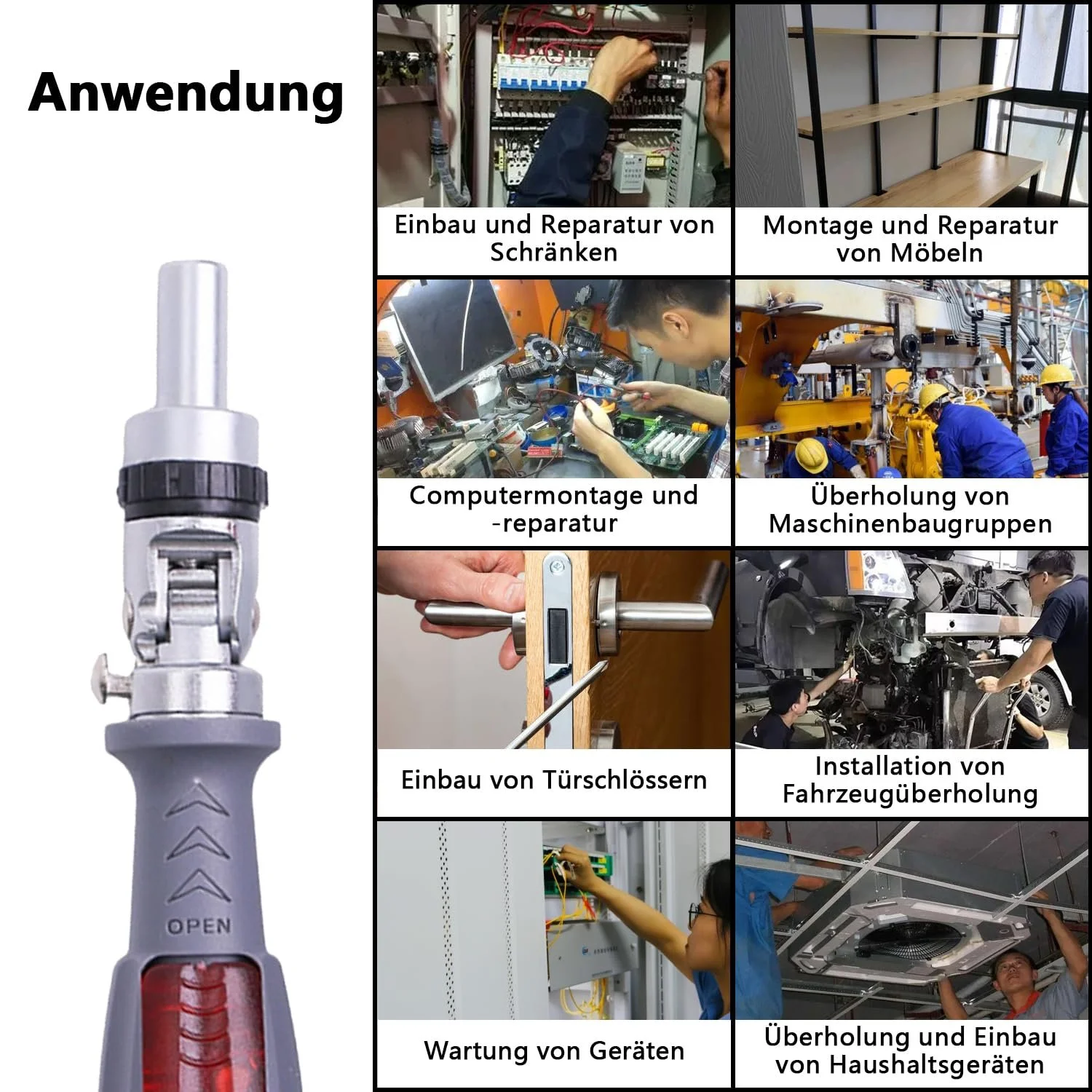 Викрутка ANBOO Ratchet 10-in-1 з багатонаборними бітами, фото №5