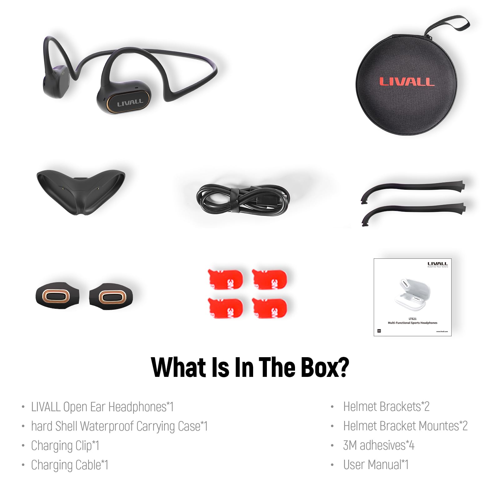 Наушники LIVALL LTS21 Open Run Pro Открытые уши Беспроводные Bluetooth 5.2 Спортивные Чёрный, фото №2