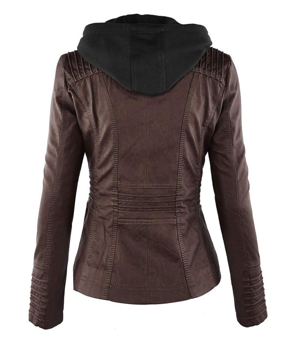 Кожаная Куртка carmonoudi 2018 Женская с Молнией, фото №3