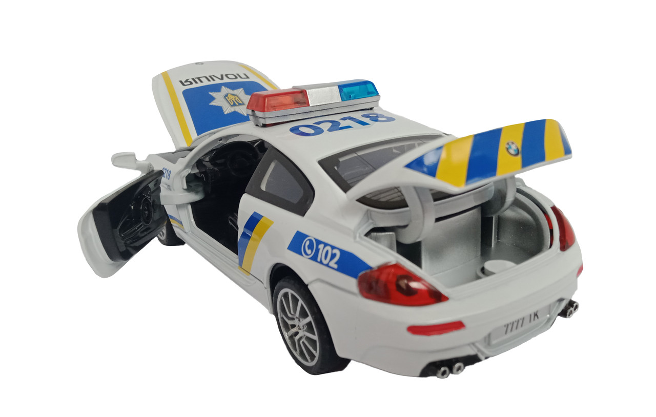 Машинка металева Поліція BMW АвтоЕксперт світло звук 15*6*5см (TK-7777), фото №4