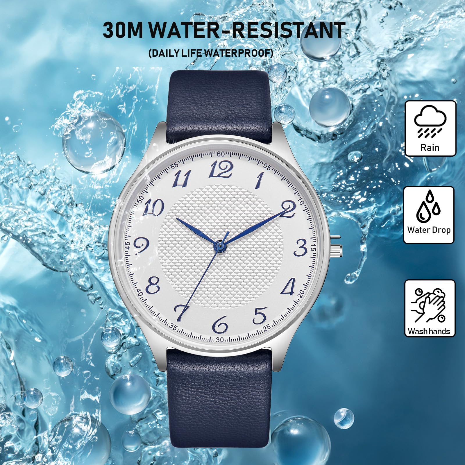 Годинник Чоловічий CIVO Аналоговий Водонепроникний Класичний Бізнес Синій, фото №4