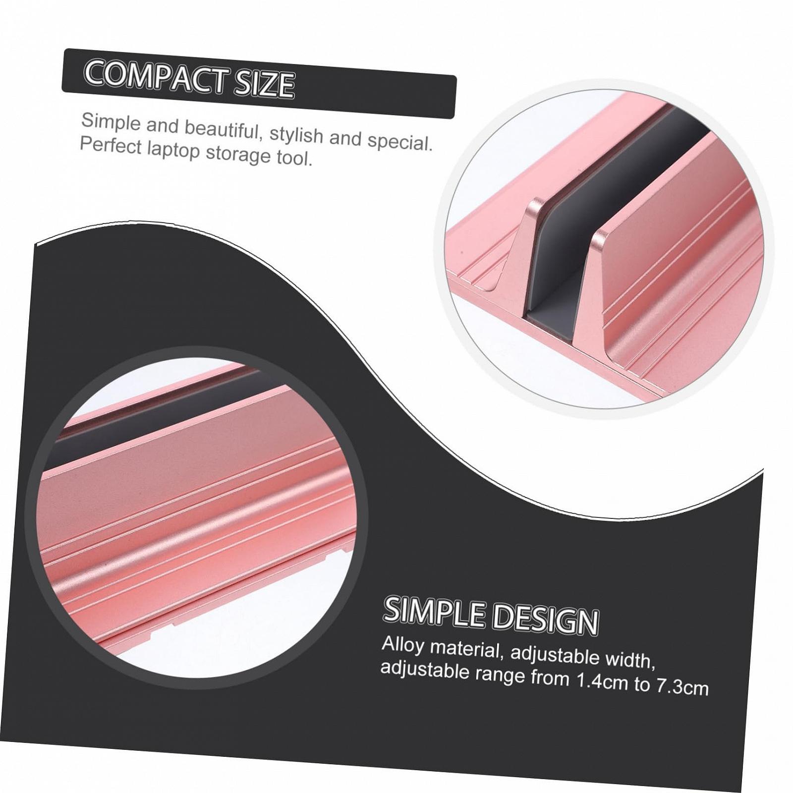 Вертикальная Подставка для Ноутбука Yardenfun из Алюминиевого Сплава, Прочная Настольная Подставка для Ноутбуков, Креативный Дизайн, Розовое Золото, Многофункциональная как Держатель для Книг, Прочная, фото №4