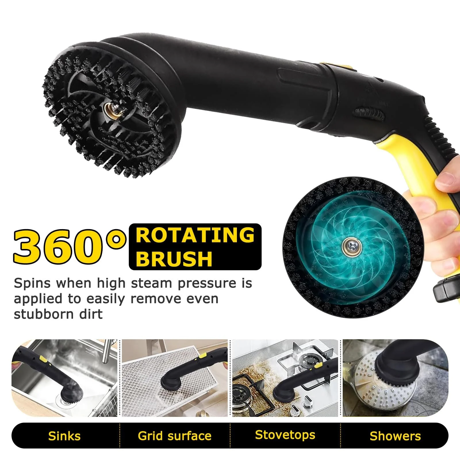 Пароочисник 2000 Вт 5 бар 108 м² 2 л з набором для чищення підлоги та насадками для меблів і килимів, фото №6 Пароочисник 2000 Вт 5 бар 108 м² 2 л з набором для чищення підлоги та насадками для меблів і килимів, фото №6