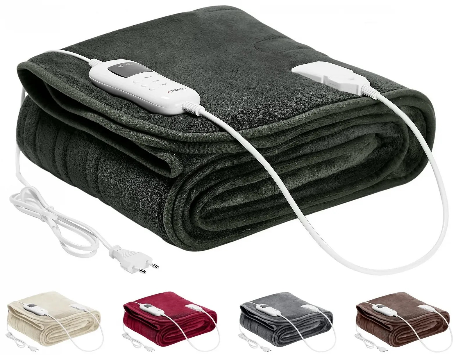 Електрична ковдра Arebos Plush / 200 x 180 см / Сірий, фото №1 Електрична ковдра Arebos Plush / 200 x 180 см / Сірий, фото №1