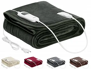 Електрична ковдра Arebos Plush / 200 x 180 см / Сірий - Фото 1