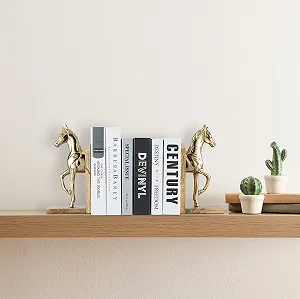 Тримач для книг Relaxdays Комплект з 2 декоративних фігурок коней для книжкової шафи synthetic.ua - Фото 1