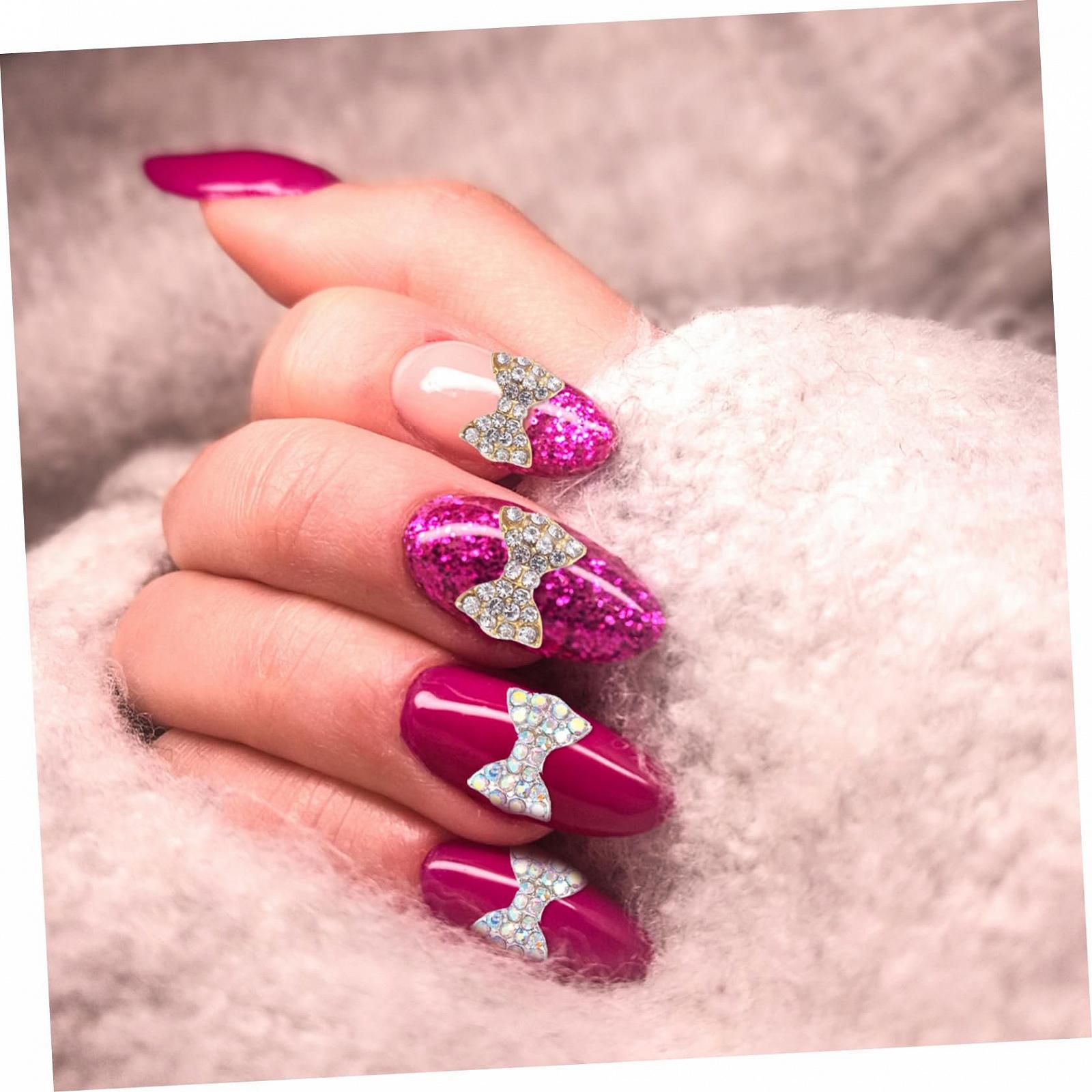 Набор украшений для ногтей WOONEKY, 150 шт., бриллианты, жемчужные стразы, жемчужные украшения, бантики для ногтей, инструменты для маникюра, 3D подвески для ногтей, бусины для ногтей, металлические шармы, фото №3