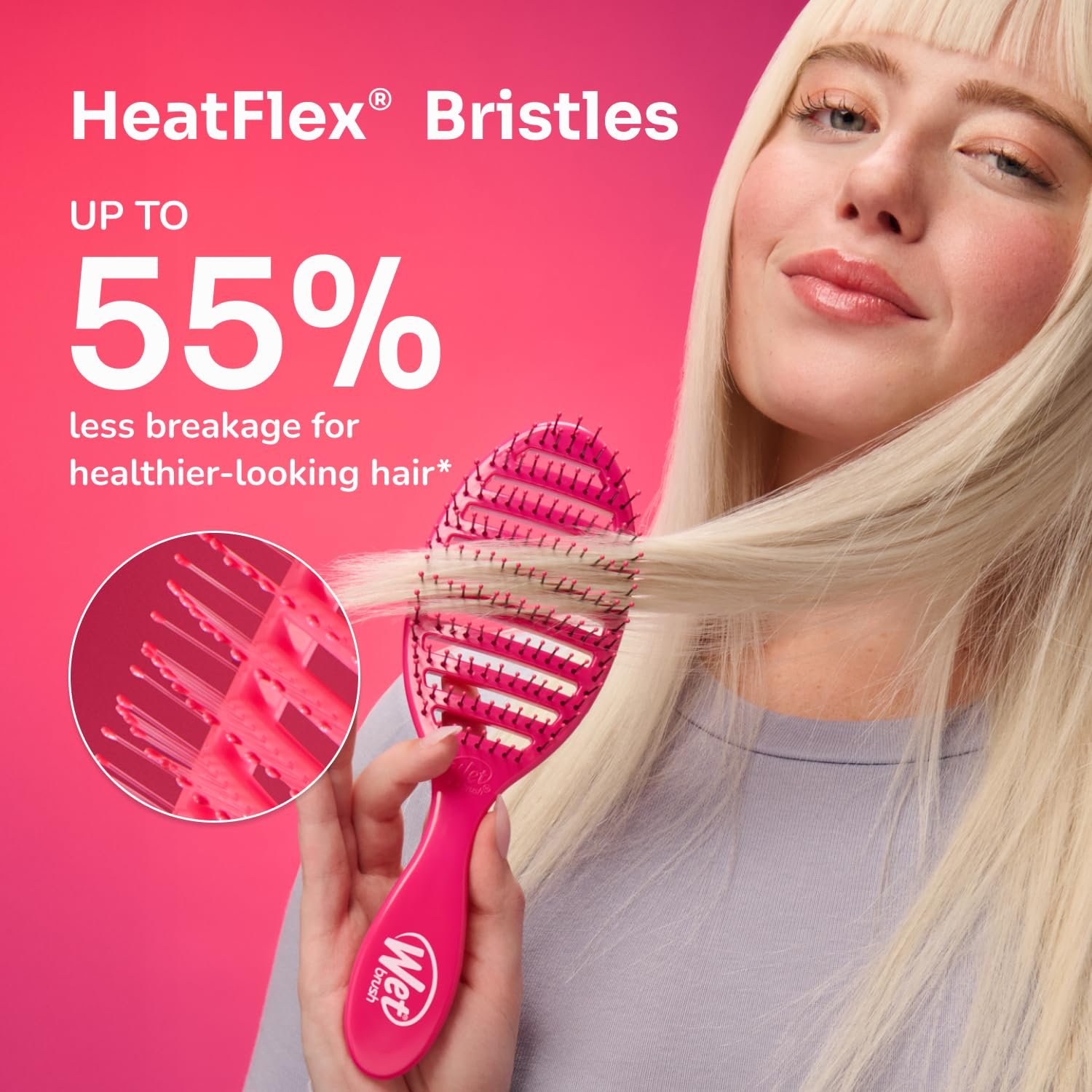 Щітка WetBrush Speed Dry Detangler з термостійкою щетиною Heatflex та відкритою вентильованою конструкцією для швидкого сушіння волосся, колір аква, фото №6