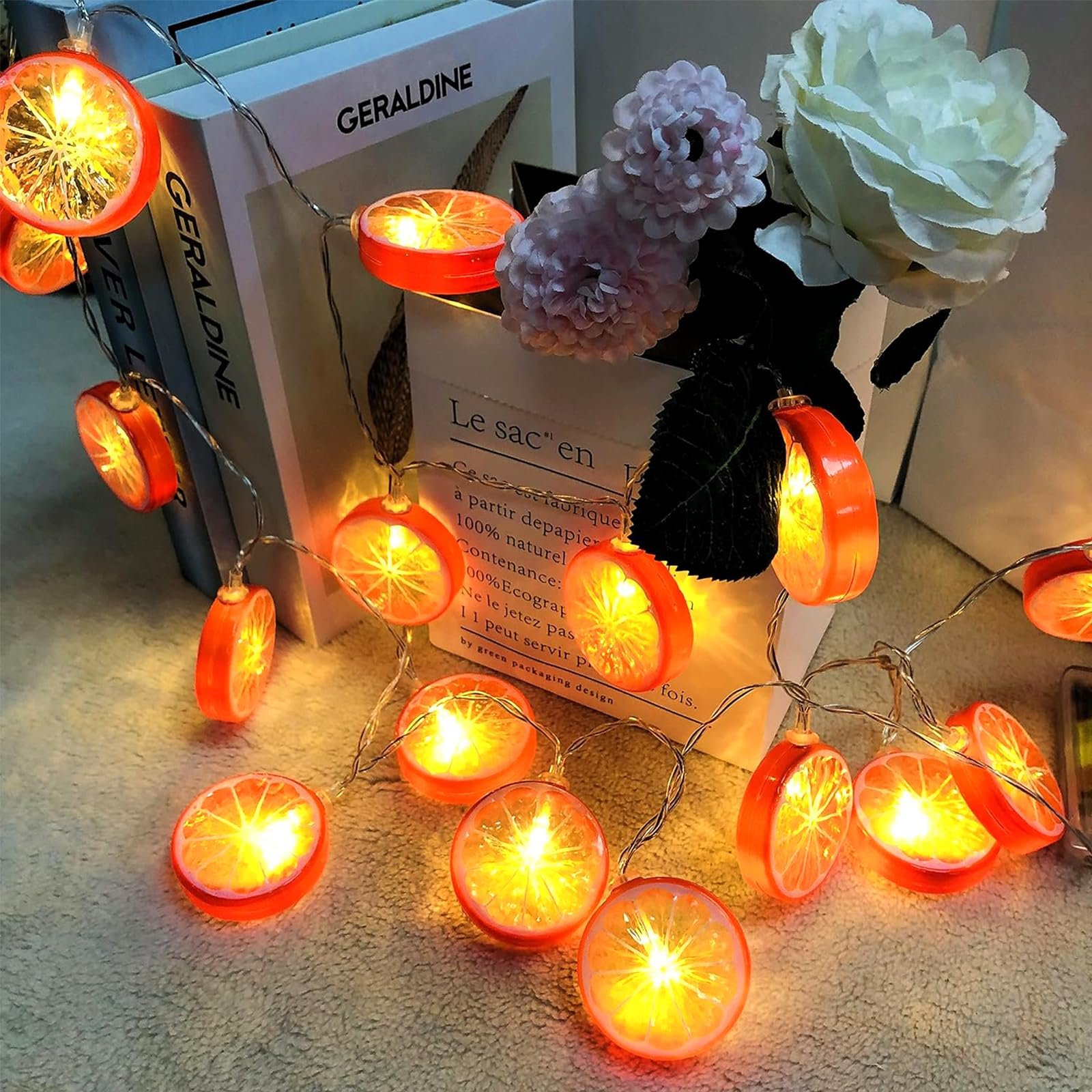 Гірлянда ENLACE, 3 м, 20 LED, Апельсинові дольки, помаранчева, фото №4