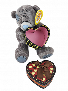 Мягкая игрушка Мишка Тедди с подарочной коробкой коричневое Сердечко 20см 159584 synthetic.ua - Фото 1