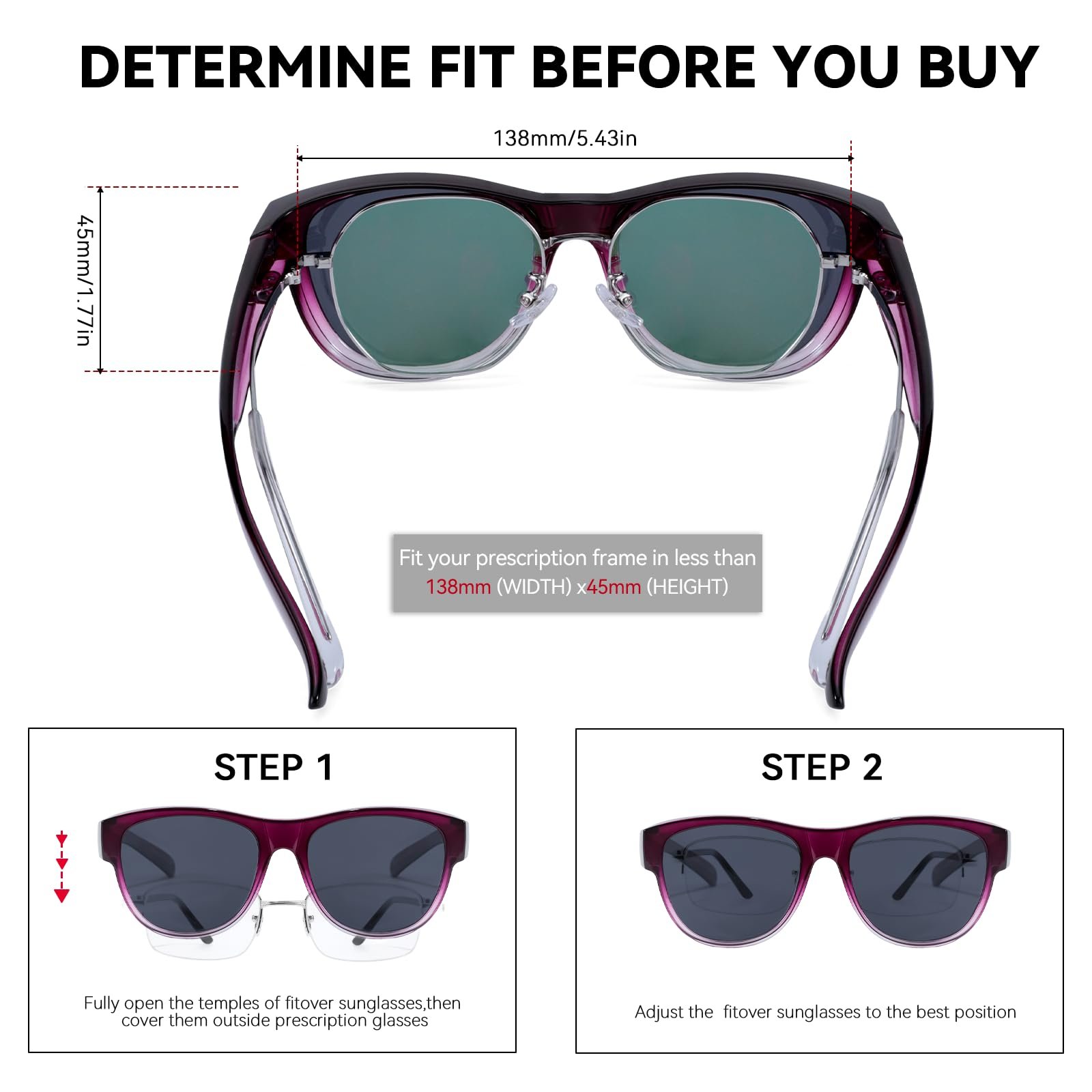 Поляризовані сонцезахисні окуляри поверх звичайних Myiaur для жінок, TR90 модна оправа, захист UV400, фото №5