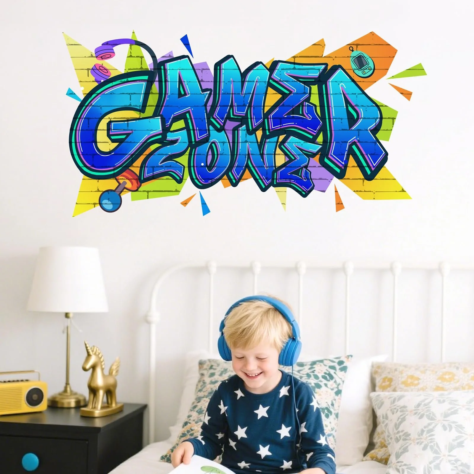 Наклейка на стіну KAIRNE 3D Gamer Zone 95 x 50 см Кольорова, фото №6