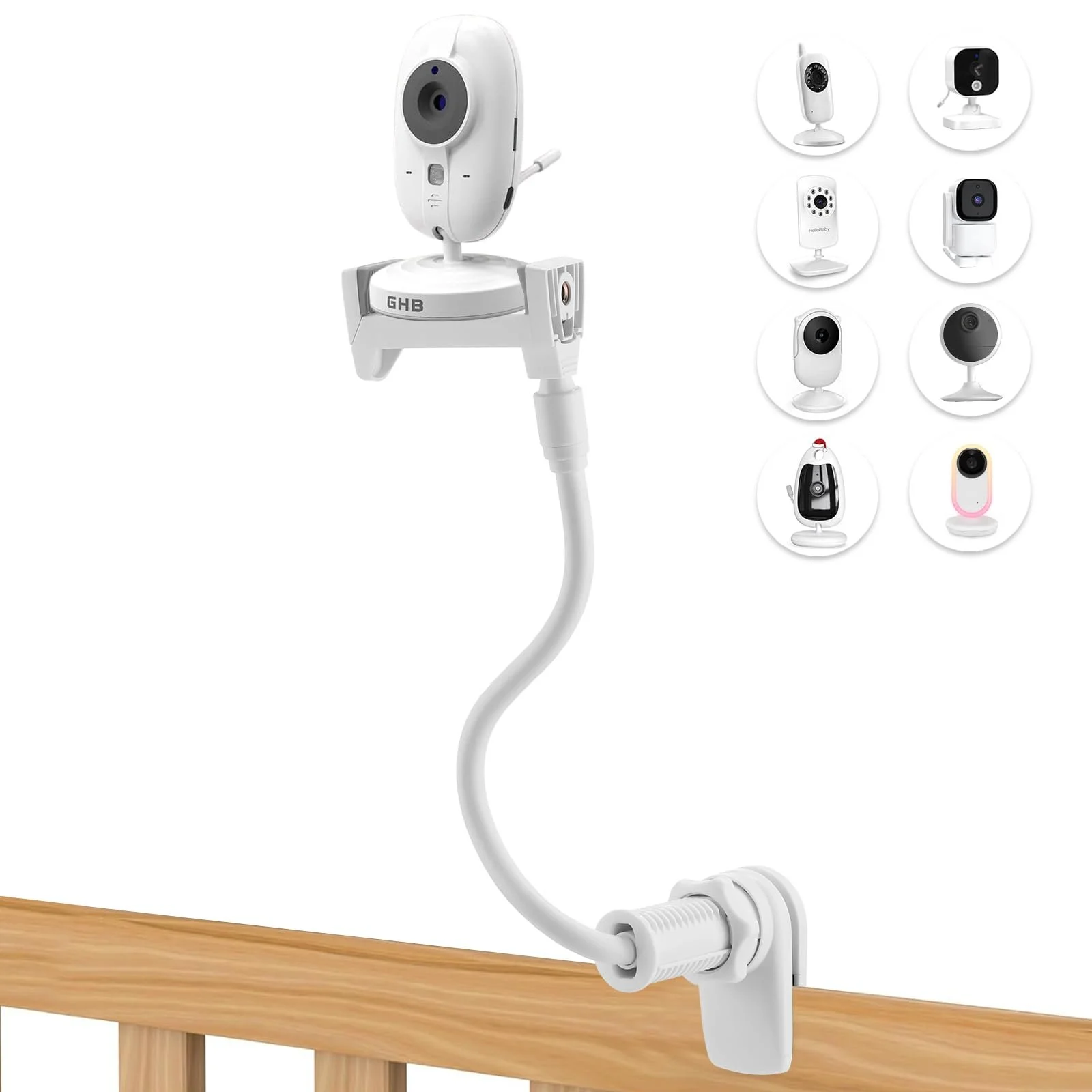 Універсальний тримач для відеоняні Philips HelloBaby GHB Babystar Гнучке регулювання Встановлення без інструментів, фото №2