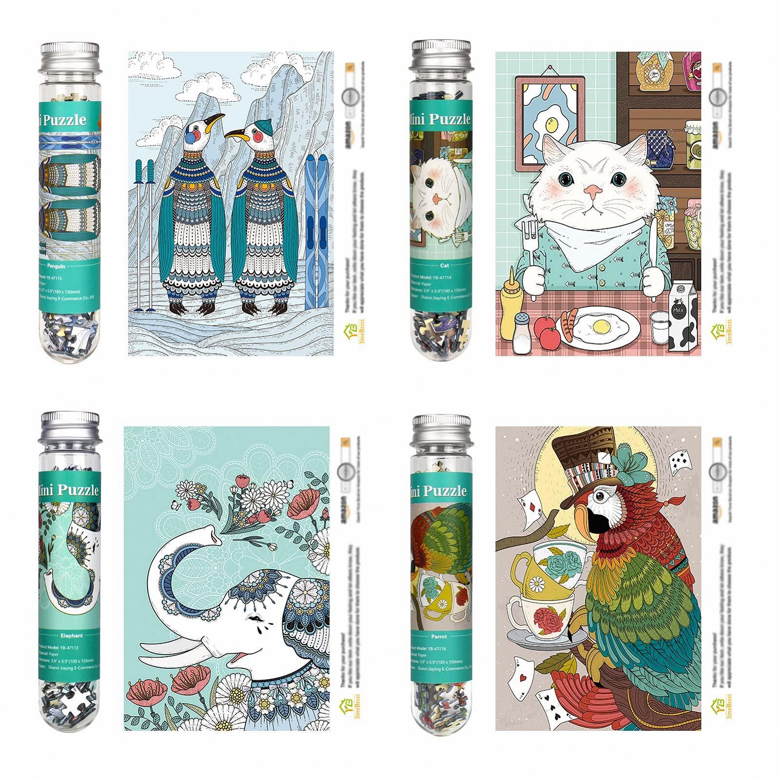 Набір міні-пазлів Micro Puzzle 4 шт. 150 елементів у пробірках, фото №2 Набір міні-пазлів Micro Puzzle 4 шт. 150 елементів у пробірках, фото №2