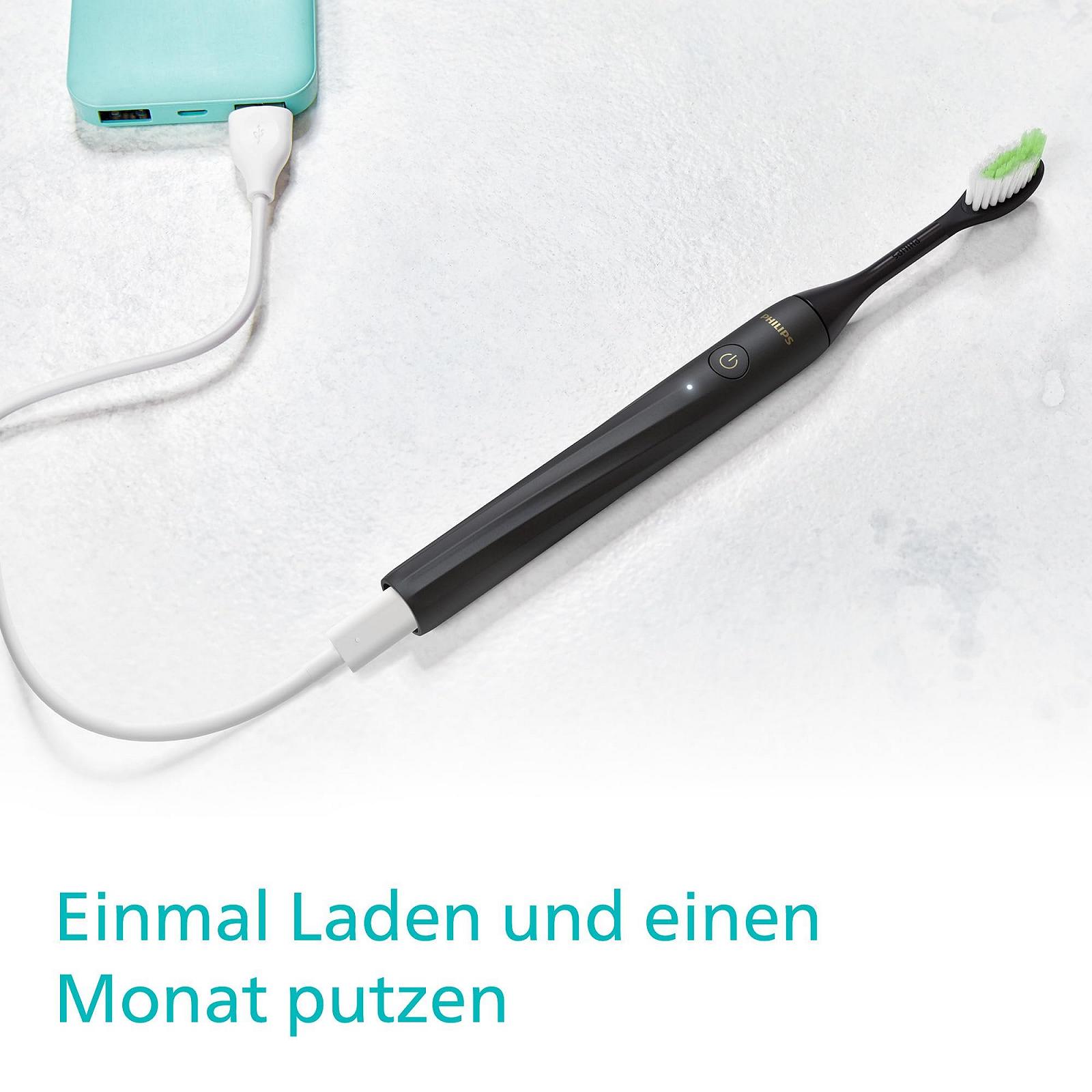 Зубна щітка електрична Philips One HY1200/26 матово-чорна, фото №6