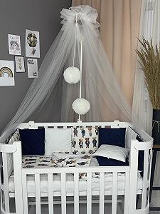 Комплект для новонародженого з бортиками подушками Happy синій - Фото 1