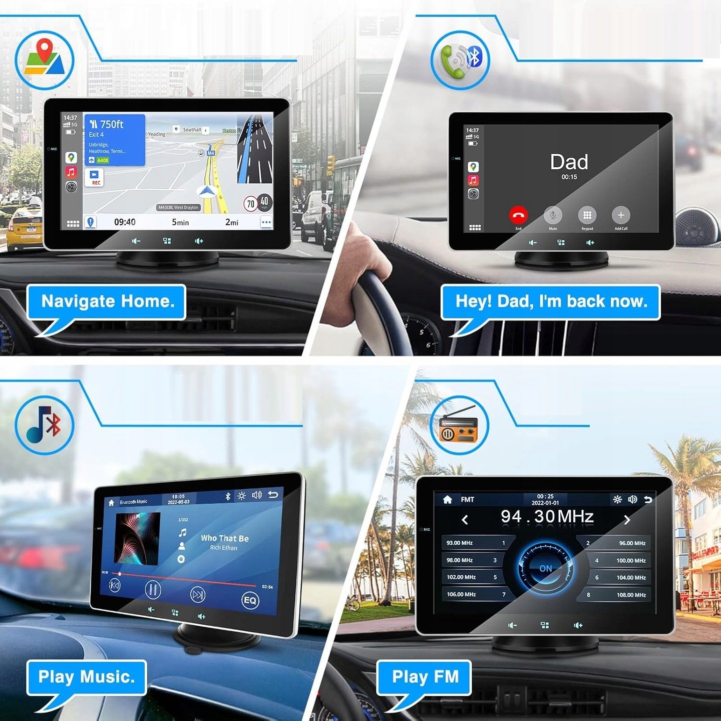 Автомагнитола Urvolax Dash / 7" Сенсорная / Apple CarPlay / Android Auto / Wi-Fi / GPS / Bluetooth / AUX / USB, фото №7